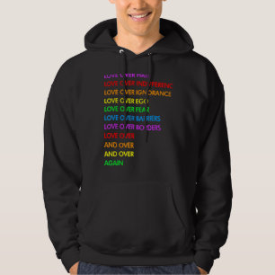 Liefde over hate liefde over ongelijk LGBT Hoodie