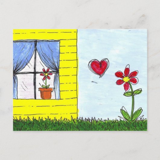 Liefde over lange afstand briefkaart (Voorkant)