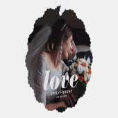 Liefde overlay Aangepaste foto's en namen Ornament Kaart (Rechts)