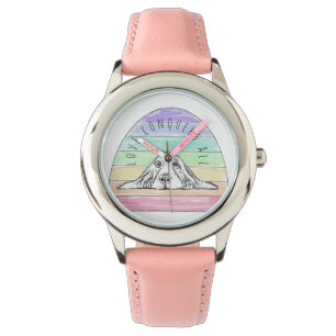 liefde overwint alles hond regenboog basset hound  horloge