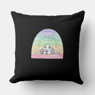 liefde overwint alles hond regenboog basset hound  kussen