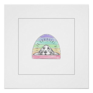liefde overwint alles hond regenboog basset hound perfect poster