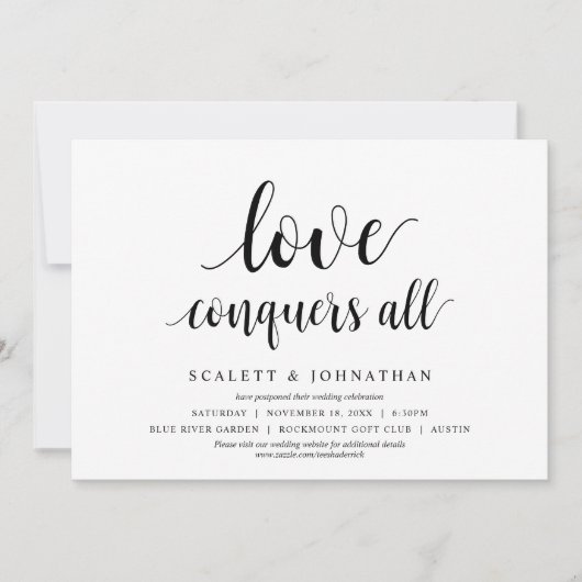 Liefde overwint alles, Huwelijk datum wijzigen kaa Kaart (Voorkant)