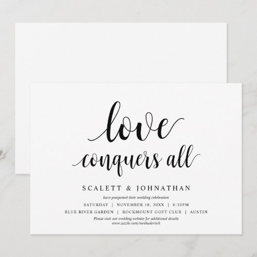 Liefde overwint alles, Huwelijk Wijzig de datum ka Kaart (Voorkant / Achterkant)