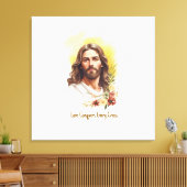 Liefde overwint elk kruis - Jezus Canvas Afdruk (Insitu (Woonkamer))