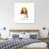 Liefde overwint elk kruis - Jezus Canvas Afdruk (Insitu (Slaapkamer))