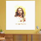 Liefde overwint elk kruis - Jezus Canvas Afdruk (Insitu (Woonkamer))