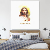 Liefde overwint elk kruis - Jezus Canvas Afdruk (Insitu (Slaapkamer))