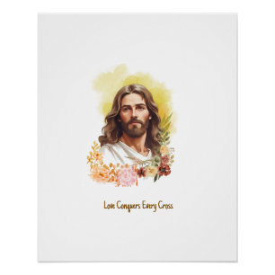 Liefde overwint elk kruis - Jezus Perfect Poster