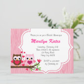 Liefde Owl op de takuitnodiging Kaart (Staand voorkant)