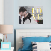 Liefde Paar Foto Bruiloft Jubileum Datum Folie Afdrukken (Insitu (Slaapkamer))