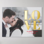 Liefde Paar Foto Bruiloft Jubileum Datum Folie Afdrukken (Voorkant)