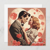  liefde paar knuffels rode harten Valentijn Feestdagenkaart (Voorkant / Achterkant)