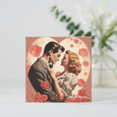  liefde paar knuffels rode harten Valentijn Feestdagenkaart (Staand voorkant)