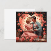  liefde paar knuffels roze harten Valentijn Feestdagenkaart (Voorkant / Achterkant)