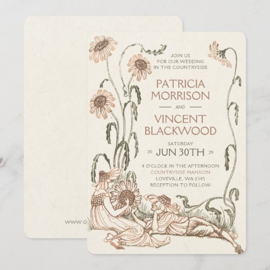  liefde paar land bruiloft uitnodiging (Voorkant / Achterkant)