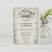  liefde paar op Lake Wedding Invitation Kaart (Staand voorkant)