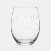 Liefde Paar Rode Hart Thema Wijnglas Zonder Voet (Achterkant)