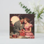  liefde paar rode harten Valentijn Feestdagenkaart (Staand voorkant)