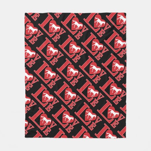 Liefde paarden. Ik hou van paarden Fleece Deken (Voorkant)