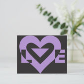 Liefde Paars op zwart Briefkaart (Staand voorkant)
