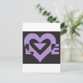 Liefde Paars op zwart Briefkaart (Staand voorkant)