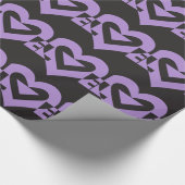 Liefde Paars op zwart Cadeaupapier (Hoek)