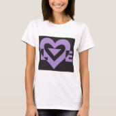 Liefde Paars op zwart T-shirt (Voorkant)