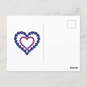 Liefde - Paarse Amethist en Blauwe Saffier Edelste Briefkaart