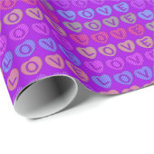 LIEFDE Paarse Gift Wrap Cadeaupapier (Rol Hoek)