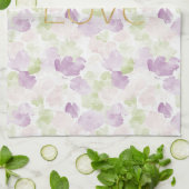 Liefde Paarse Lavendel Rozenblaadjes Bloemig Theedoek (Gevouwen)