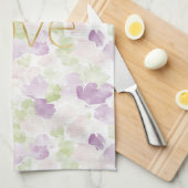 Liefde Paarse Lavendel Rozenblaadjes Bloemig Theedoek (Quarter Fold)