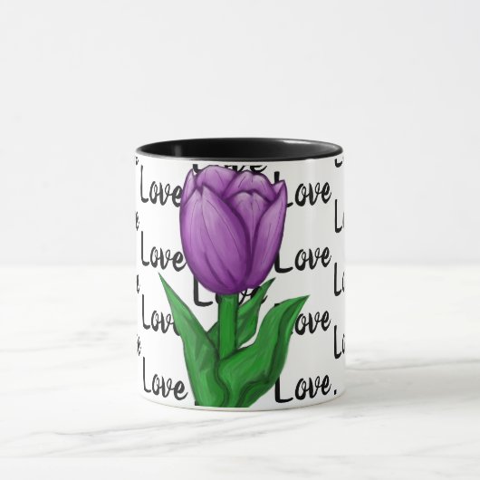 Liefde Paarse Tulp Bloemen Mok (Midden)