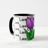 Liefde Paarse Tulp Bloemen Mok (Voorkant links)