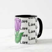 Liefde Paarse Tulp Bloemen Mok (Voorkant rechts)