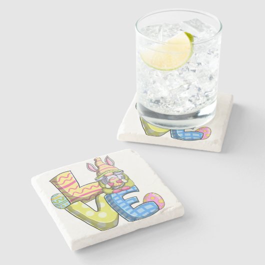 Liefde, paasdecoratie stenen onderzetter (Zijkant)