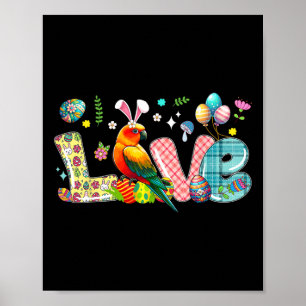 Liefde Paashaas zon Conure jacht eieren bloemen Poster