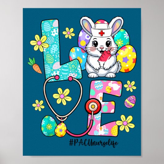 Liefde pacu verpleegster leven konijn stethoscoop poster (Voorkant)