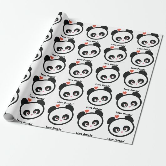 Liefde Panda® Cadeaupapier (Uitgerold)