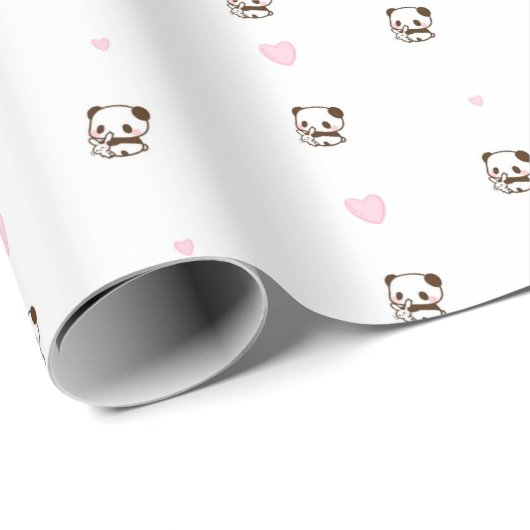 Liefde Panda Gift Wrapping Paper Roll Cadeaupapier (Rol Hoek)