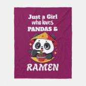 Liefde Panda's en Ramen (witte tekst) Fleece Deken (Voorkant)
