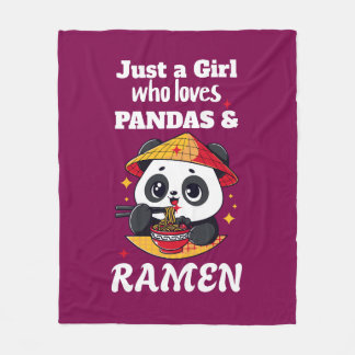 Liefde Panda's en Ramen (witte tekst) Fleece Deken