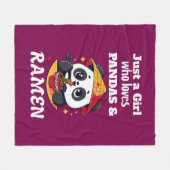 Liefde Panda's en Ramen (witte tekst) Fleece Deken (Voorkant (Horizontaal))