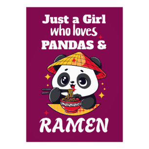 Liefde Panda's en Ramen (witte tekst) Foto Afdruk