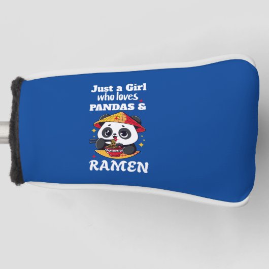 Liefde Panda's en Ramen (witte tekst) Golfheadcover (Voorkant)