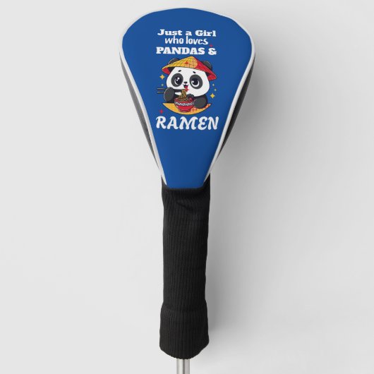 Liefde Panda's en Ramen (witte tekst) Golfheadcover (Voorkant)