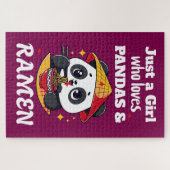 Liefde Panda's en Ramen (witte tekst) Legpuzzel (Horizontaal)