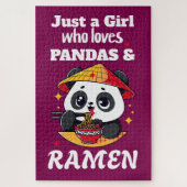Liefde Panda's en Ramen (witte tekst) Legpuzzel (Verticaal)