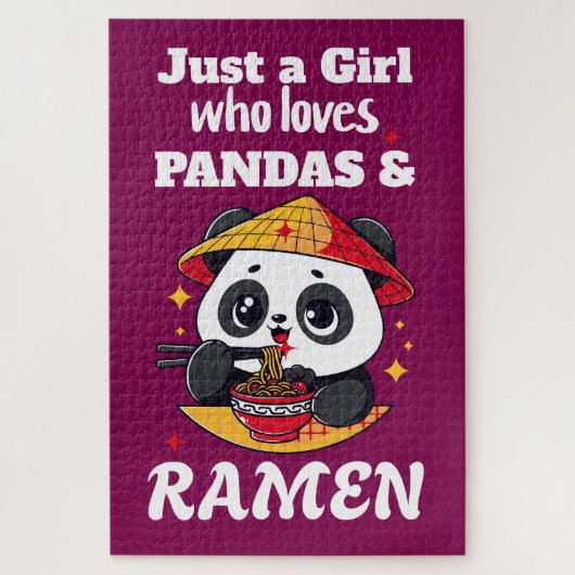 Liefde Panda's en Ramen (witte tekst) Legpuzzel (Verticaal)