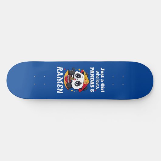 Liefde Panda's en Ramen (witte tekst) Persoonlijk Skateboard (Horizontaal)